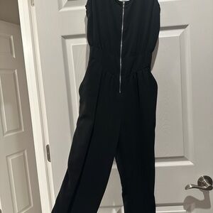Joe B Black Sleeveless Jumpsuit with Front Zipper and Pockets